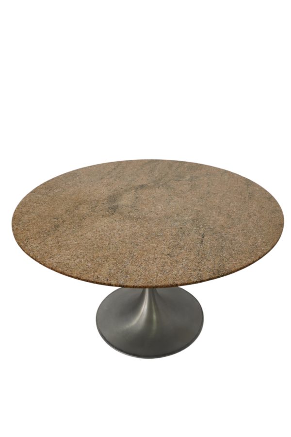 Table de salle à manger marbré, pied tulipe, 1970's – Image 3