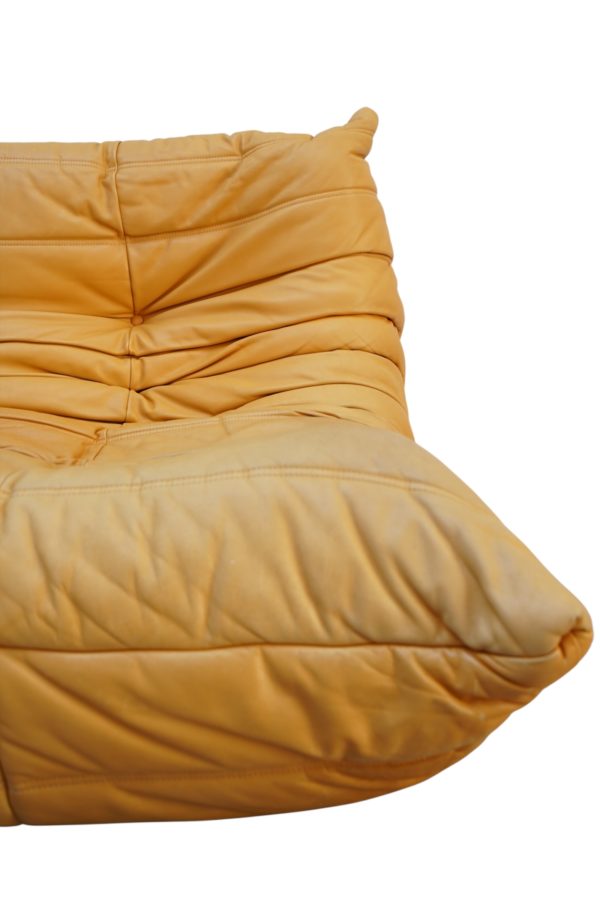 Ensemble de 5 pièces de canapés TOGO en cuir jaune, Ligne Roset