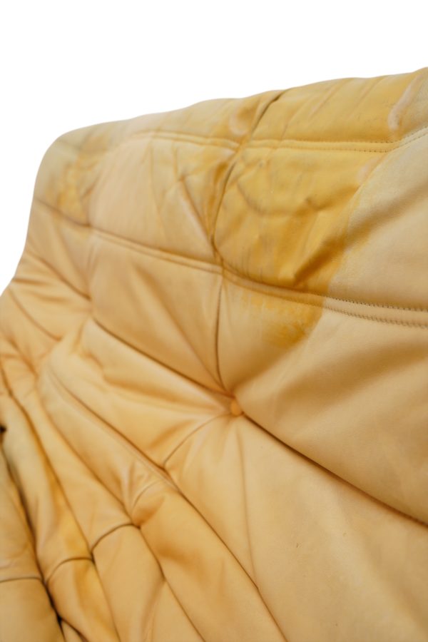 Ensemble de 5 pièces de canapés TOGO en cuir jaune, Ligne Roset