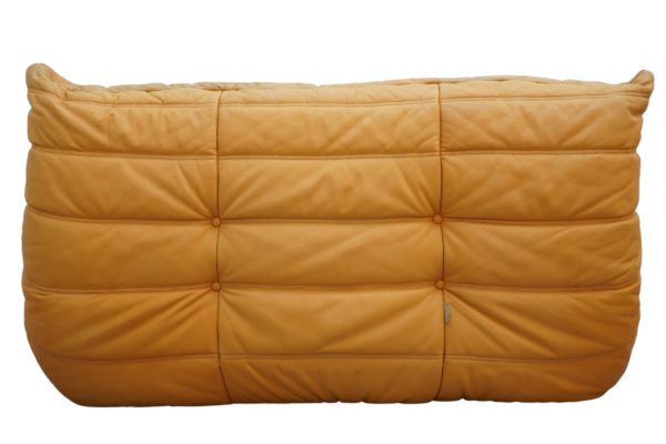 Ensemble de 5 pièces de canapés TOGO en cuir jaune, Ligne Roset