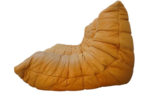 Ensemble de 5 pièces de canapés TOGO en cuir jaune, Ligne Roset
