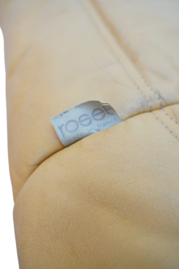 Ensemble de 5 pièces de canapés TOGO en cuir jaune, Ligne Roset