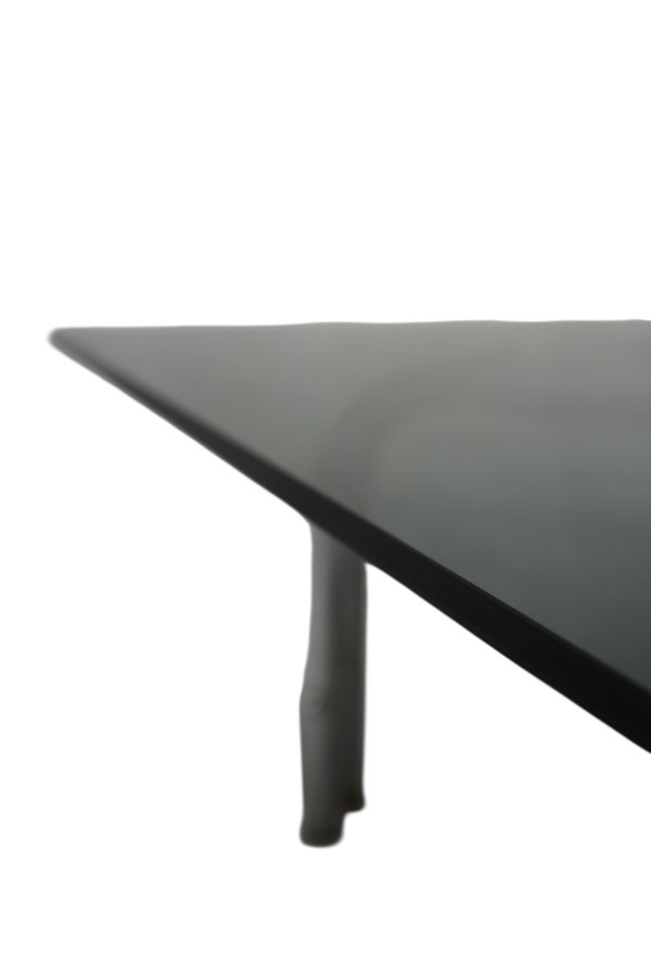 Table basse en verre fumé et chrome, 1970's