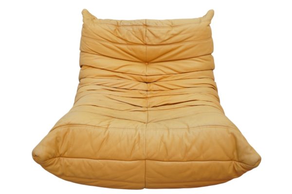 Ensemble de 5 pièces de canapés TOGO en cuir jaune, Ligne Roset