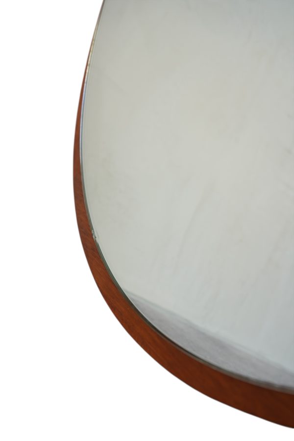 Miroir scandinave rond en teck, 1970's
