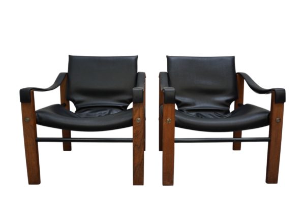 Duo de fauteuil safari par Maurice Burke, Arkana