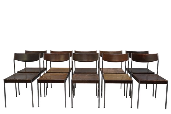Série de 10 chaises de Von Edlef Bandixen pour Dietiker, Suisse 1960's