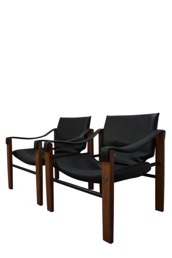 Duo de fauteuil safari par Maurice Burke, Arkana