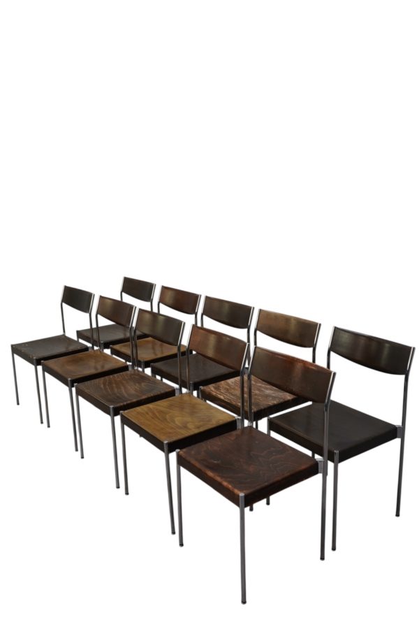 Série de 10 chaises de Von Edlef Bandixen pour Dietiker, Suisse 1960's