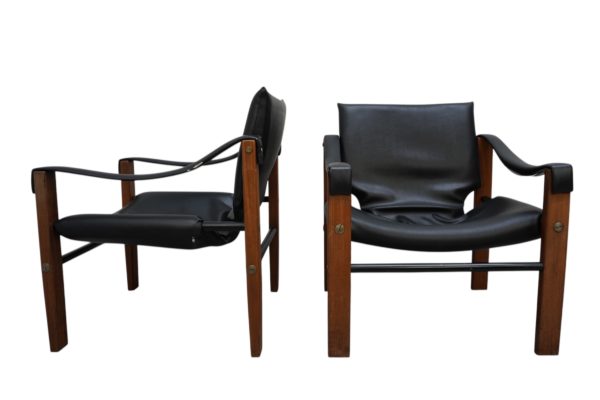 Duo de fauteuil safari par Maurice Burke, Arkana
