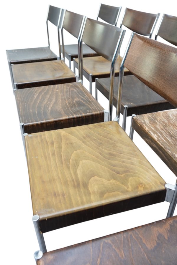 Série de 10 chaises de Von Edlef Bandixen pour Dietiker, Suisse 1960's