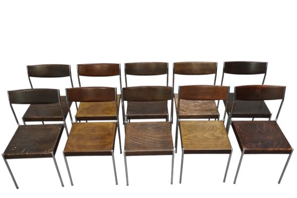 Série de 10 chaises de Von Edlef Bandixen pour Dietiker, Suisse 1960's