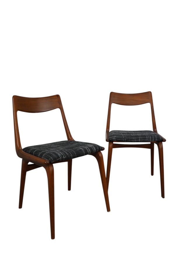 Ensemble de 6 chaises de salle à manger boomerang conçues par Alfred et Erik Christiansen pour Slagelse