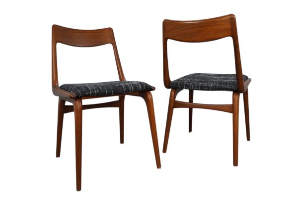 Ensemble de 6 chaises de salle à manger boomerang conçues par Alfred et Erik Christiansen pour Slagelse