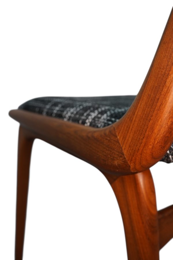 Ensemble de 6 chaises de salle à manger boomerang conçues par Alfred et Erik Christiansen pour Slagelse
