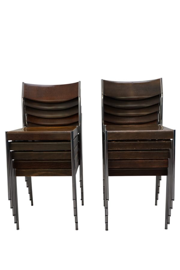 Série de 10 chaises de Von Edlef Bandixen pour Dietiker, Suisse 1960's