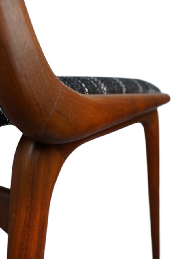 Ensemble de 6 chaises de salle à manger boomerang conçues par Alfred et Erik Christiansen pour Slagelse