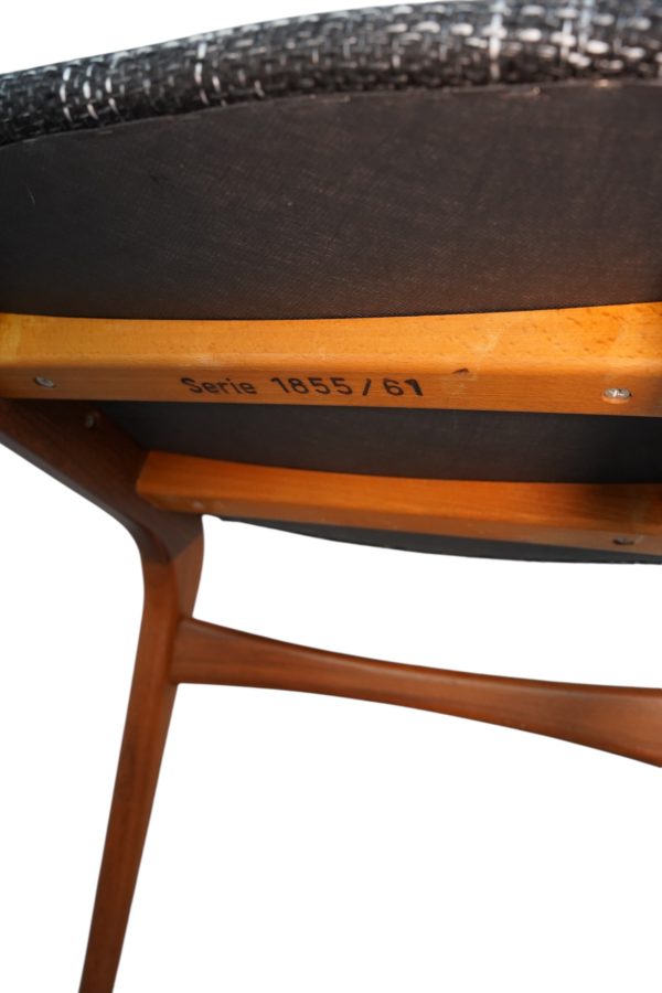 Ensemble de 6 chaises de salle à manger boomerang conçues par Alfred et Erik Christiansen pour Slagelse