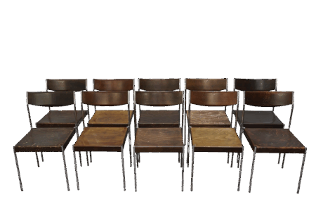 Série de 10 chaises de Von Edlef Bandixen pour Dietiker, Suisse 1960's