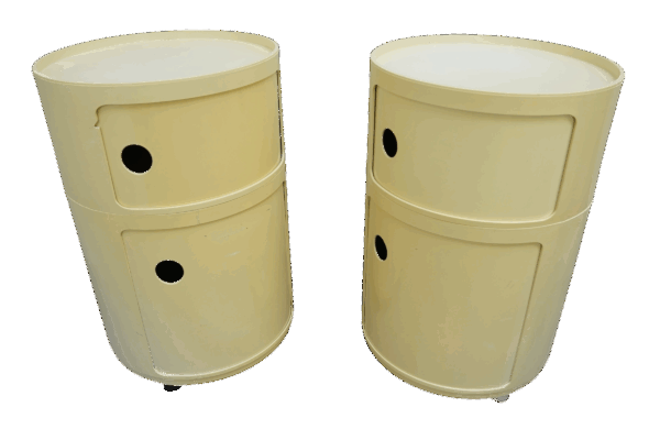 Duo de caissons mulitifonctions Componibili pour Kartell, Italie 1970's