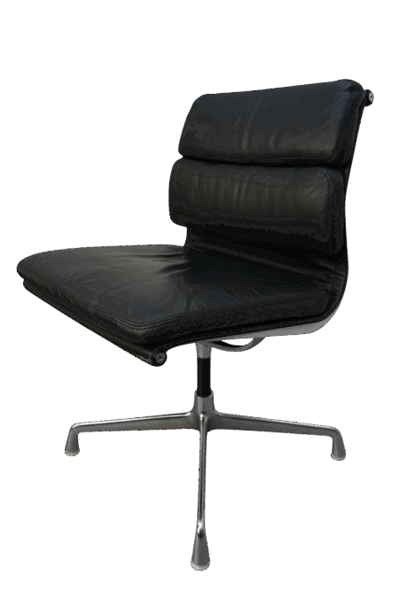 EA 205 Soft Pad en cuir noir de Herman Miller pour Vitra