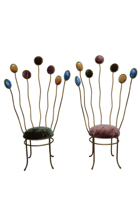 Paire de fauteuils buffons de David Emery