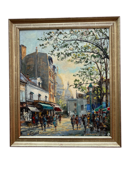 Peinture à l'huile d'une rue de Montmartre