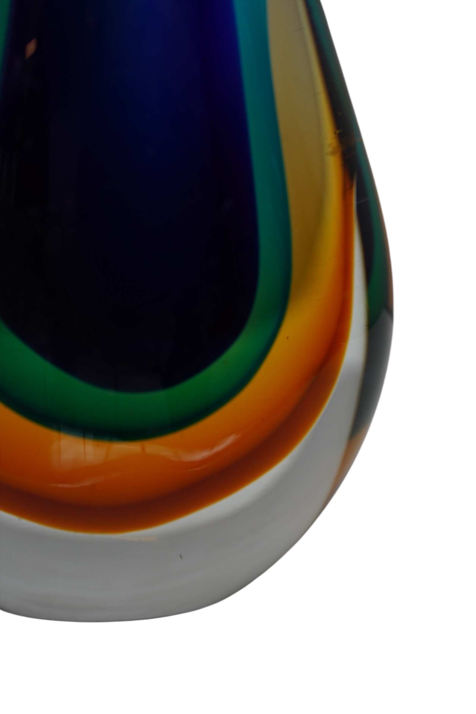 Sculpture en verre de Murano soufflé à la bouche, technique Sommerso -Italie