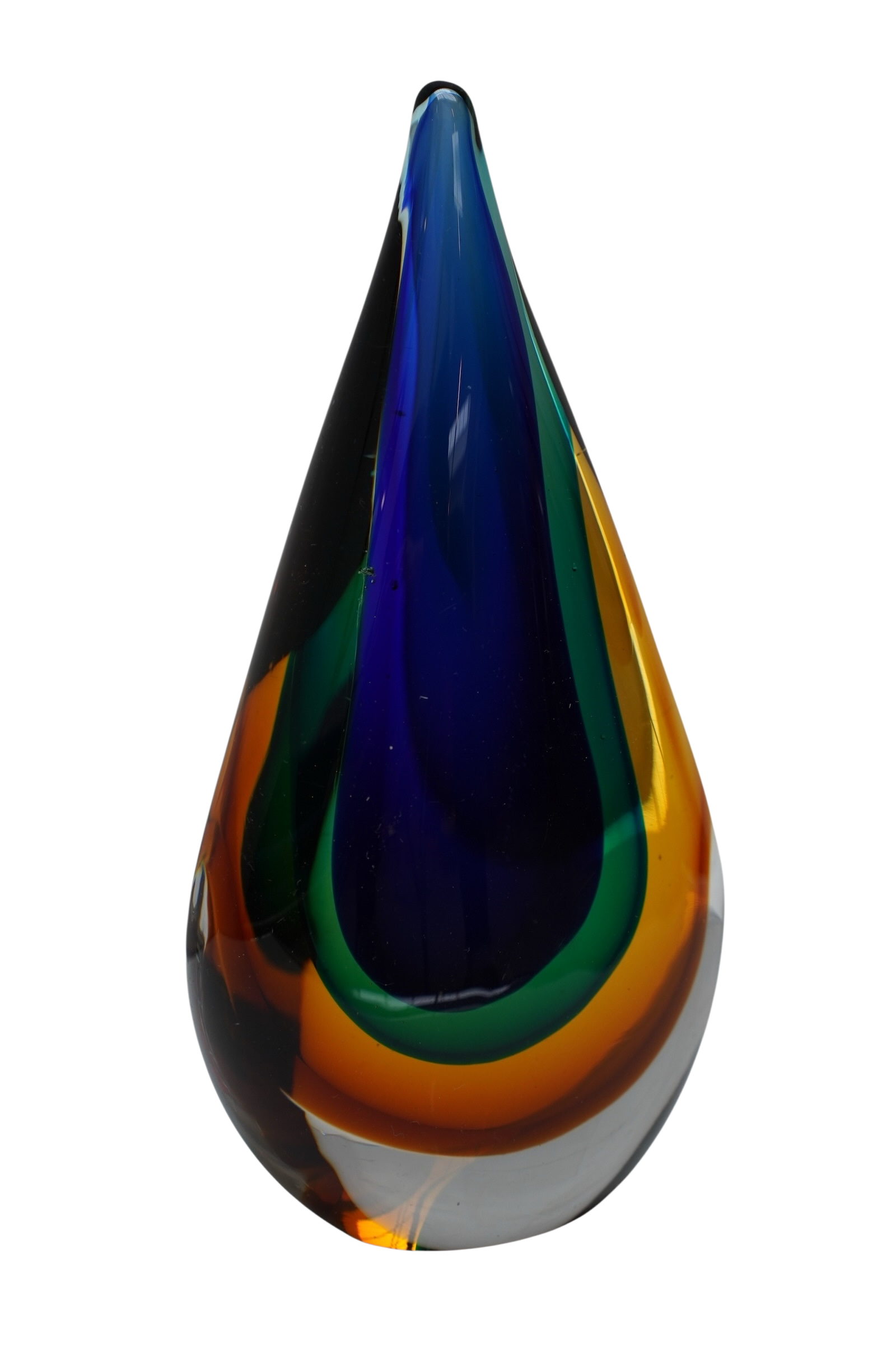 Sculpture en verre de Murano soufflé à la bouche, technique Sommerso -Italie