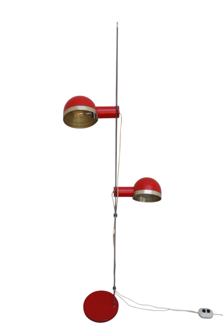 Lampe sur pied à double spot cylindrique, 1970's