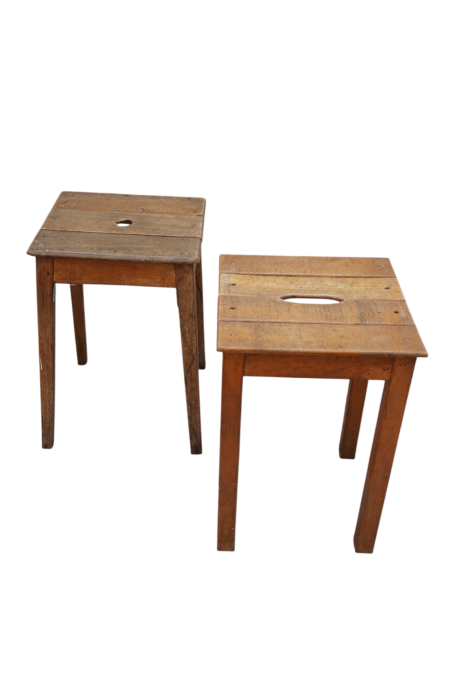 Tabourets en bois rustiques, Suisse - 1950's