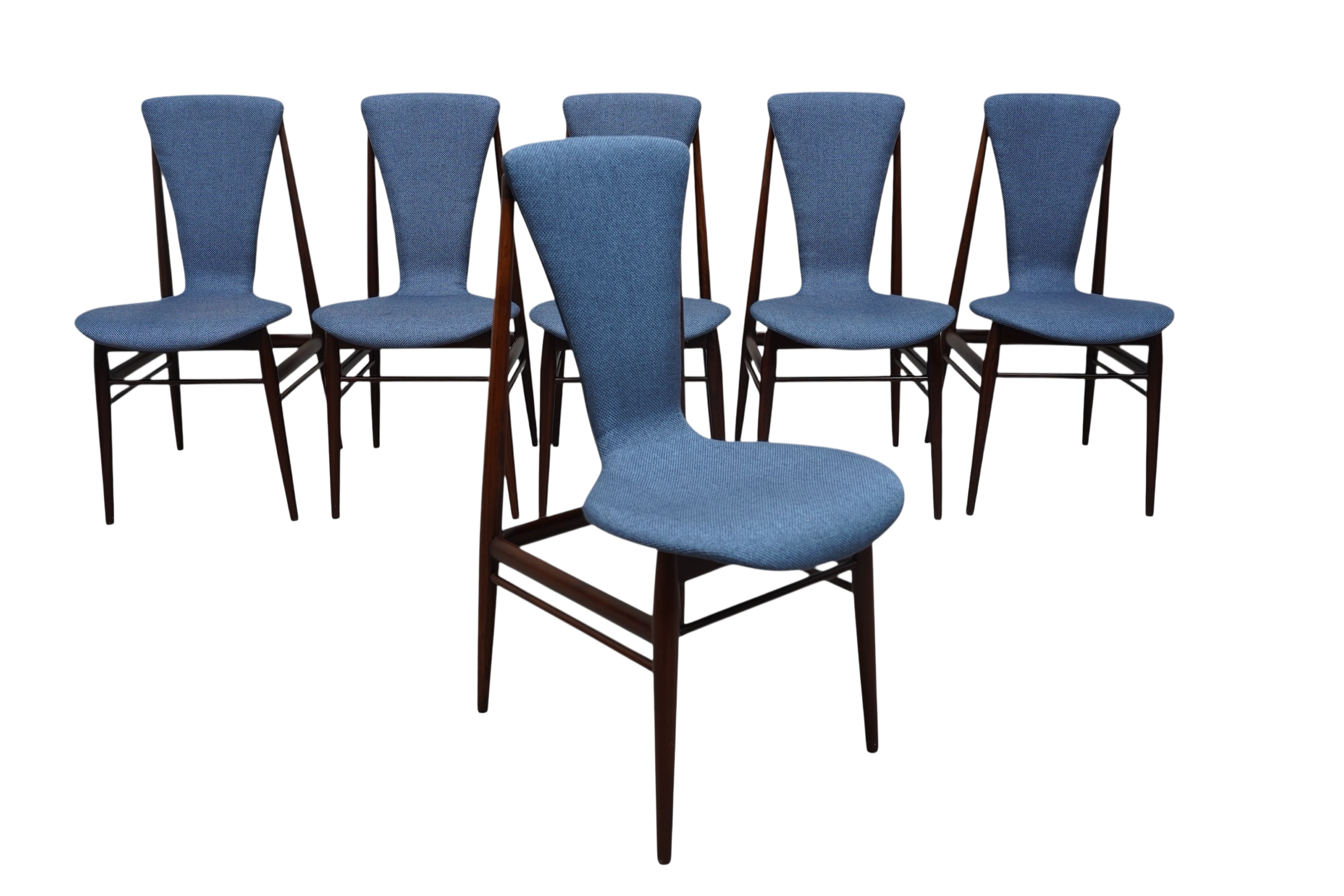 Ensemble de 6 chaises de salle à manger par Inger Klingenberg,  Fristho Hollande 1950’s