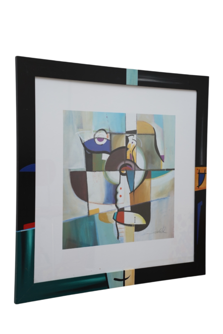 Sérigraphie de style cubiste abstrait intitulée Graphic I de l'artiste allemand Alfred Gockel