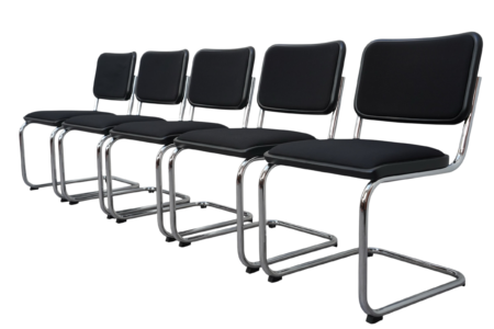 Ensemble de quatre chaises cantilever, Cesca Modèle B32 par Marcel Breuer - Thonet
