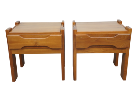  Paire de tables de chevet brutalistes conçue par la célèbre Maison Regain, France - 1970's